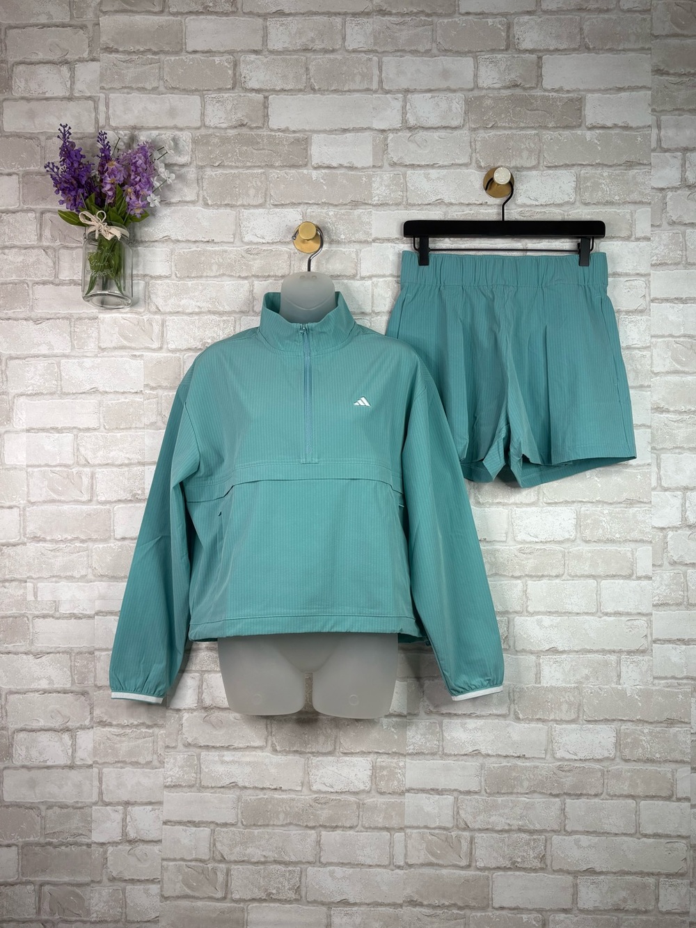 NWT Golf Quarter Zip & Short Set Adidas “Go-To” Minton